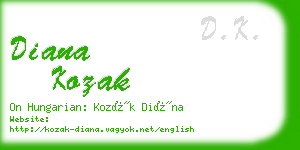 diana kozak business card